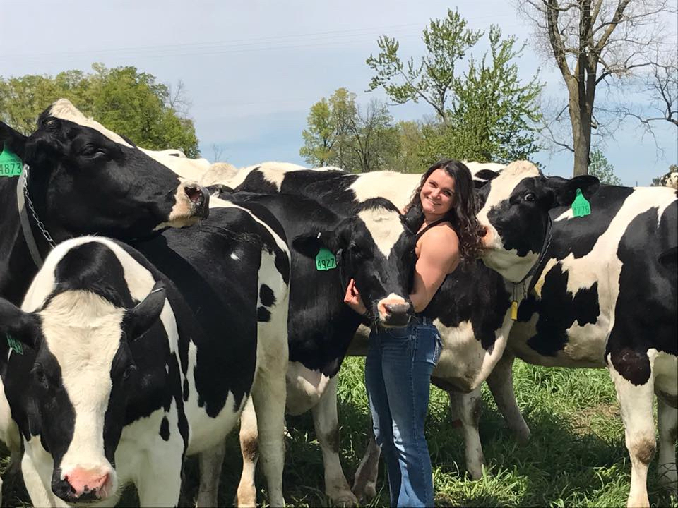 Kaitlin Karl with cattle